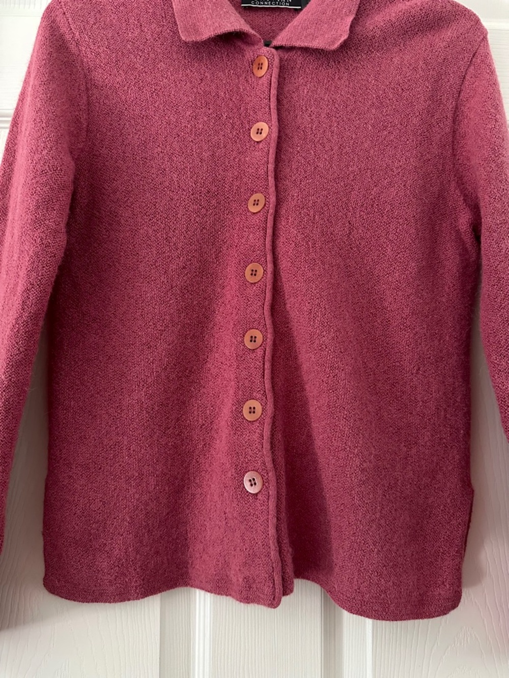 Peruvian Connection Alpaca Polo Collar Cardigan Ginger Rose Women's Size Small - Picture 4 of 10